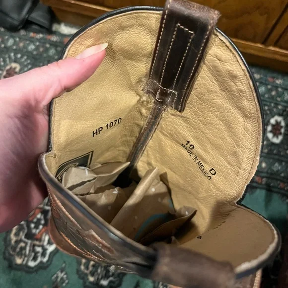 Horse Power Chocolate Nile Croc Print with Bone Mad Dog Top all leather - Picture 6 of 11